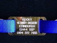 Brass Collar I.D. Tag  Free Engraving & Postage to UK